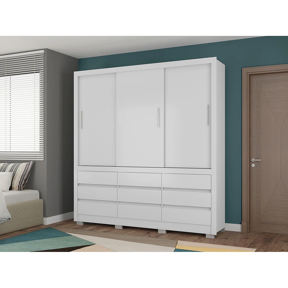 Guarda-Roupa Bartira Arezzo com 3 Portas e 9 Gavetas