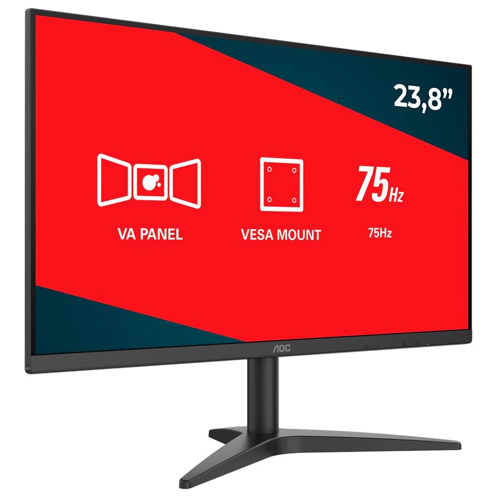 Monitor LED Full HD AOC 23.8” VA HDMI Bordas Finas 24B1XHM