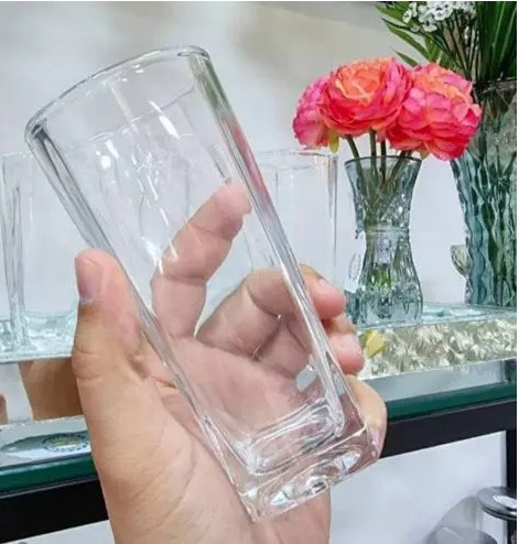 Conjunto 6 Copos Altos de Vidro Square Lyor Transparente 300Ml