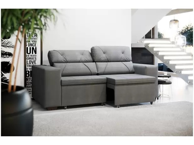 Sofá Retrátil Reclinável 3 Lugares Suede – Phormatta Evolution SMP