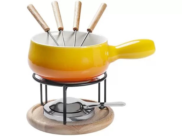 Aparelho de Fondue Cerâmica Brinox Amarelo – 9 Peças 1256/108