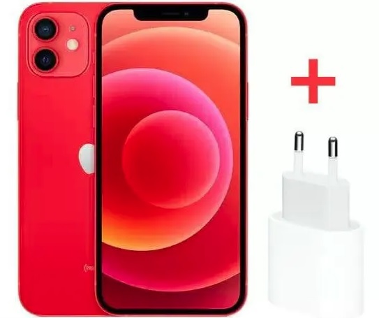 iPhone 12 Apple 64GB (PRODUCT)RED 6,1” + Tomada do carregador USB – C
