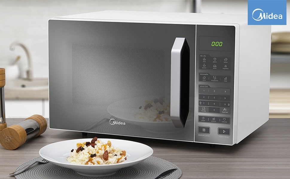 Micro-ondas 27L Branco Espelhado Midea LED127V MXSA27E1