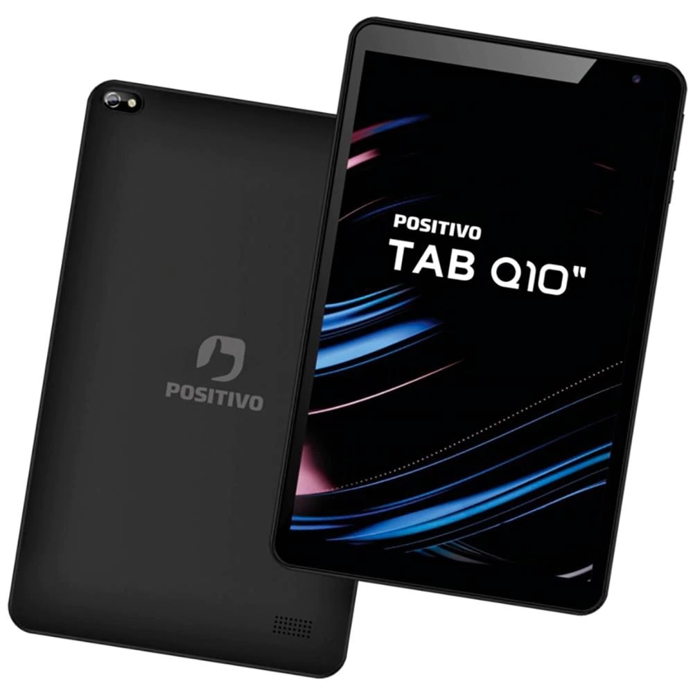 Tablet Positivo Q10 (T2040) 64GB, 2GB RAM, Tela de 10″, Câmera Traseira 5MP + Flash, 4G, Wi-fi, Android 10 – Preto