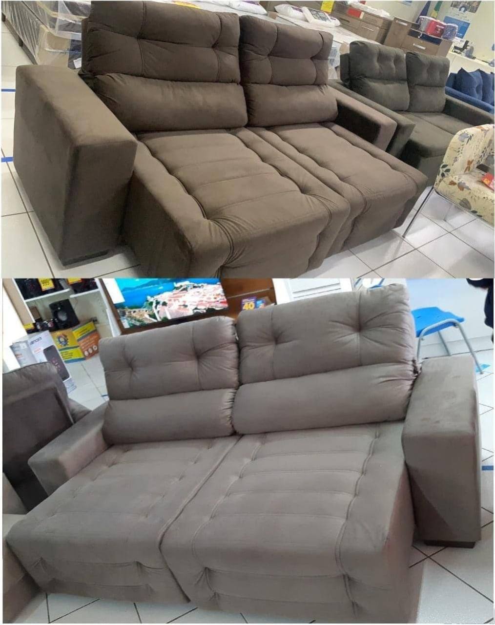 Sofá Retrátil Reclinável 4 Lugares Suede
