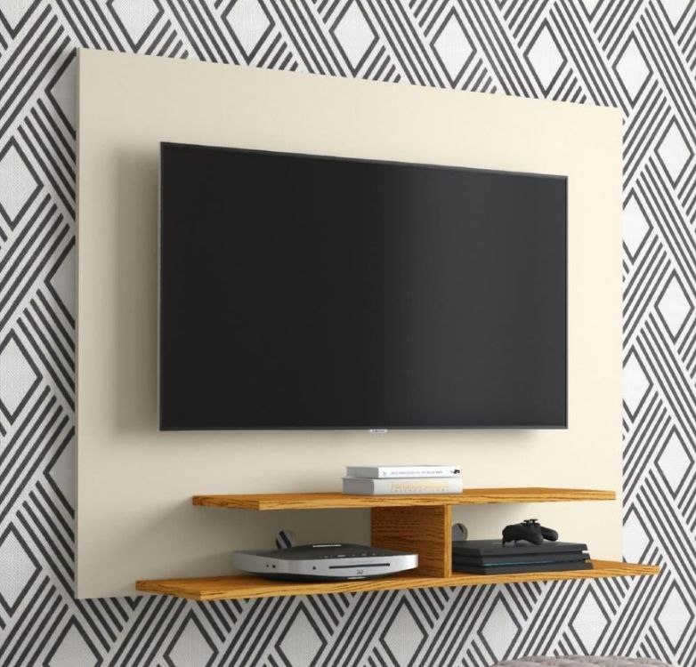 Painel Para TV Smart até 50 Polegadas Domus Off White / Freijó