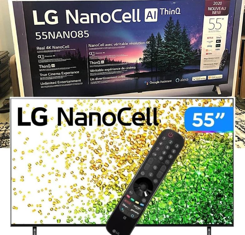 Smart TV 55″ LG 4K NanoCell 55NANO85 120 Hz, FreeSync2, HDMI 2.1, Inteligência Artificial ThinQ, Google, Alexa e Smart Magic – 2021