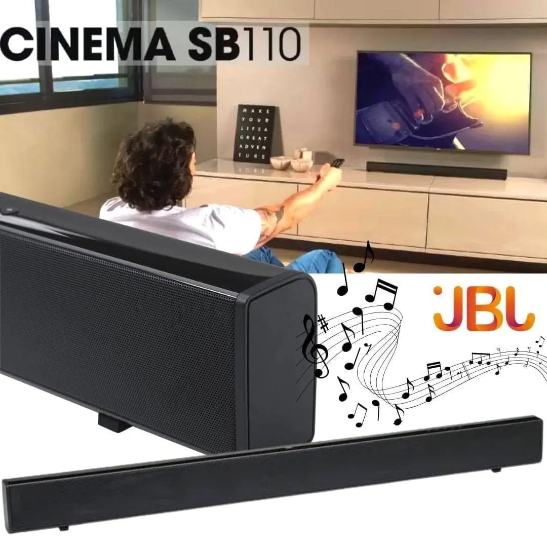 Soundbar JBL Cinema SB110 2.0 Canais 55W Com Bluetooth e Subwoofer Embutido – JBLSB110BLKBR