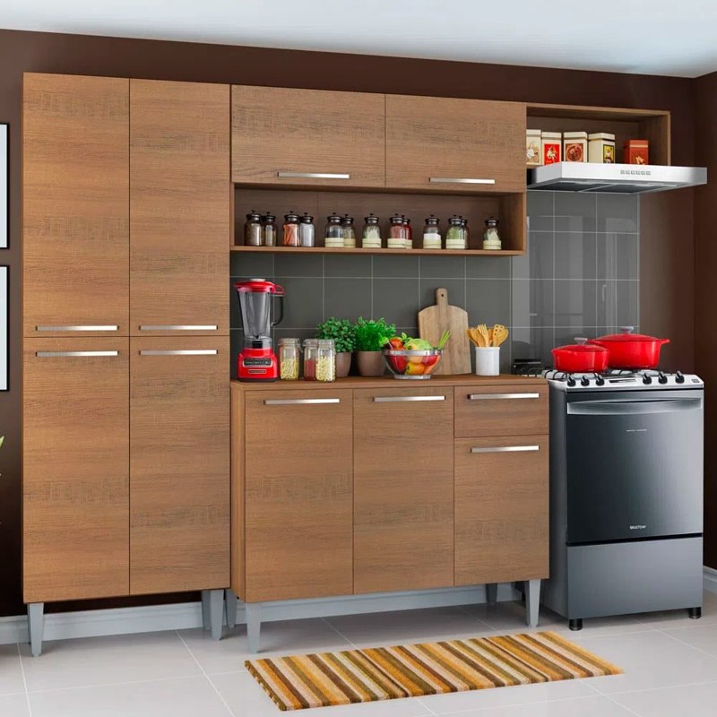 Cozinha Compacta Emilly Pop Com Armário e Balcão