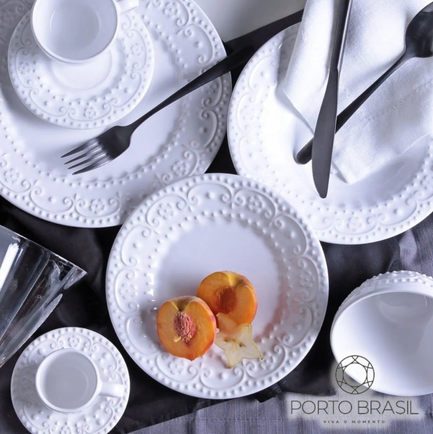 Aparelho De Jantar Porto Brasil Esparta Branco – 30 Pecas