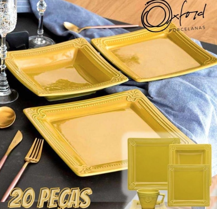 Aparelho de Jantar e Chá 20 Peças Minas Oxford