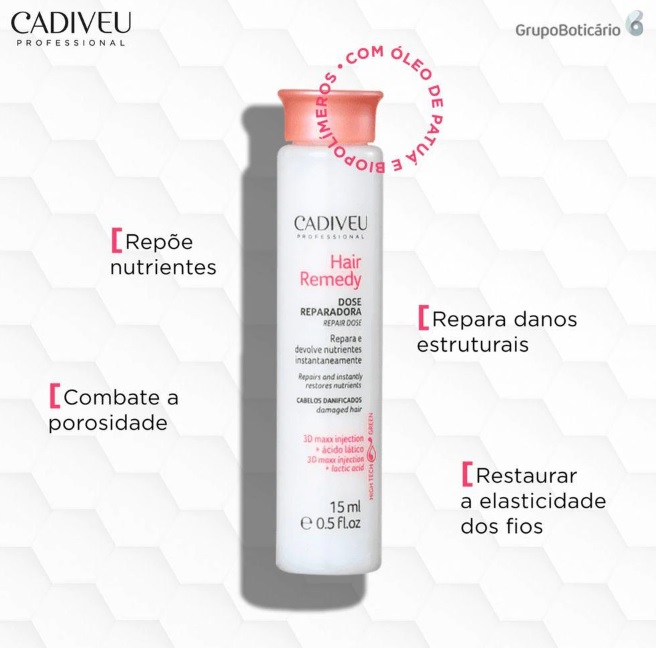 Cadiveu Hair Remedy Dose Reparadora – Ampola 15ml BLZ