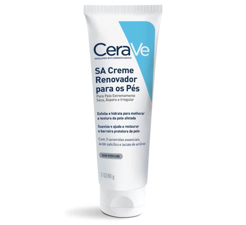 CeraVe, Creme Renovador de Pés, com Ácido Salicílico e ação esfoliante, 88ml
