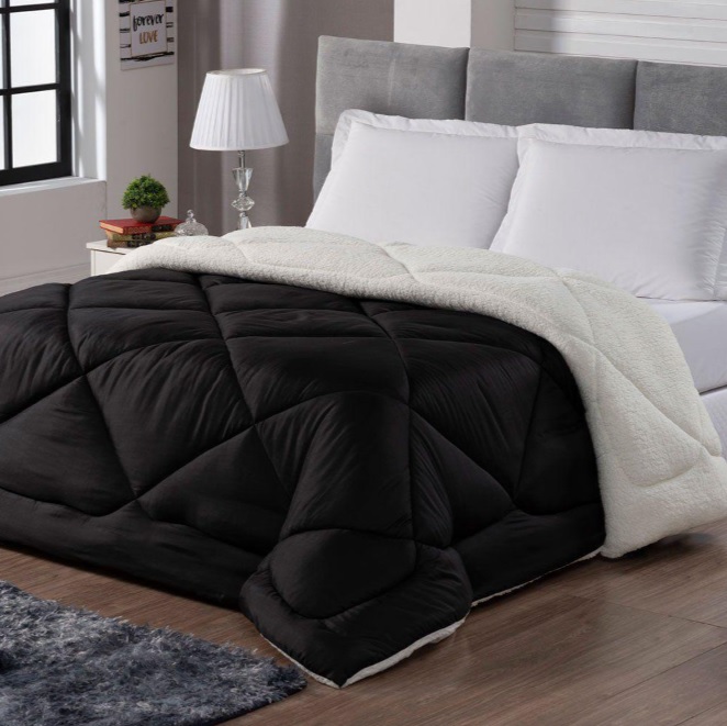 Coberdrom Sherpa Casal Tipo Lã de Carneiro Quentinho Dupla Face 2 em 1 Casa Dona