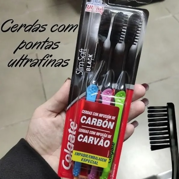 Escova Dental Colgate Slim Soft Black 3Unid