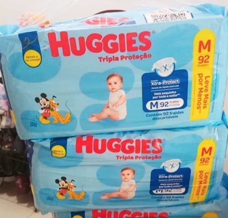 Fralda Huggies Tripla Proteção M – 92 fraldas
