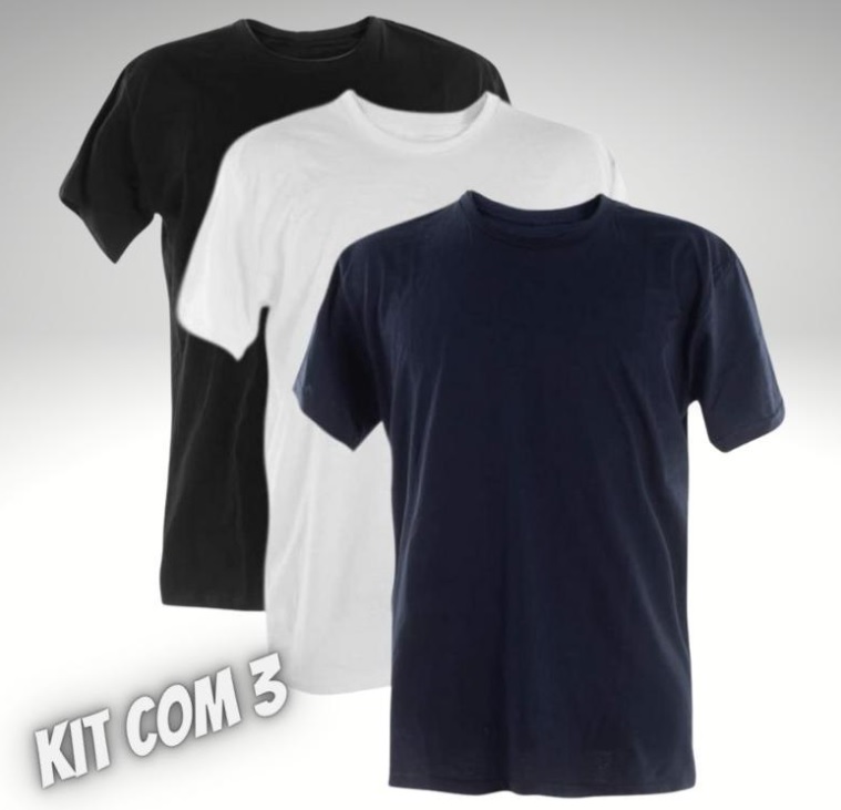 Kit 3 Camisetas Poliester 30.1