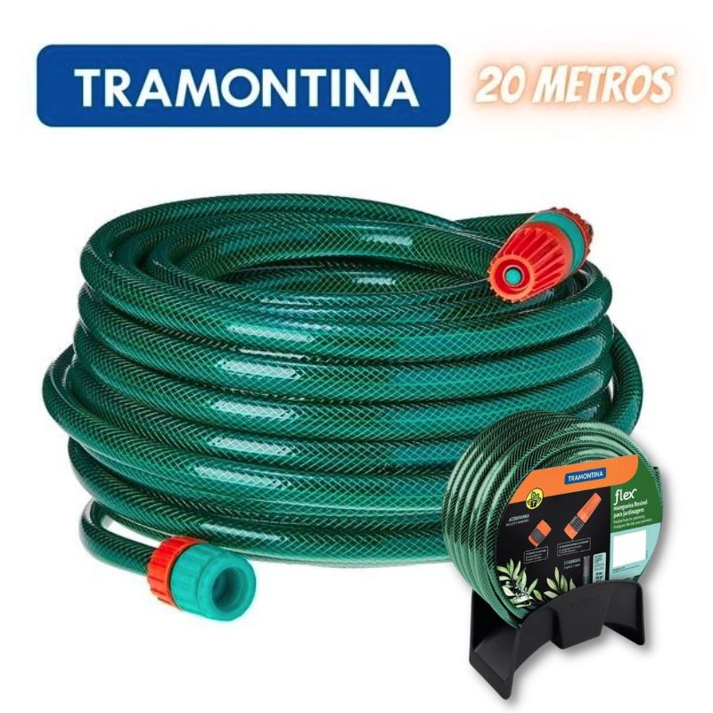 Mangueira Tramontina Flex com Suporte e Acessórios Verde 20 metros