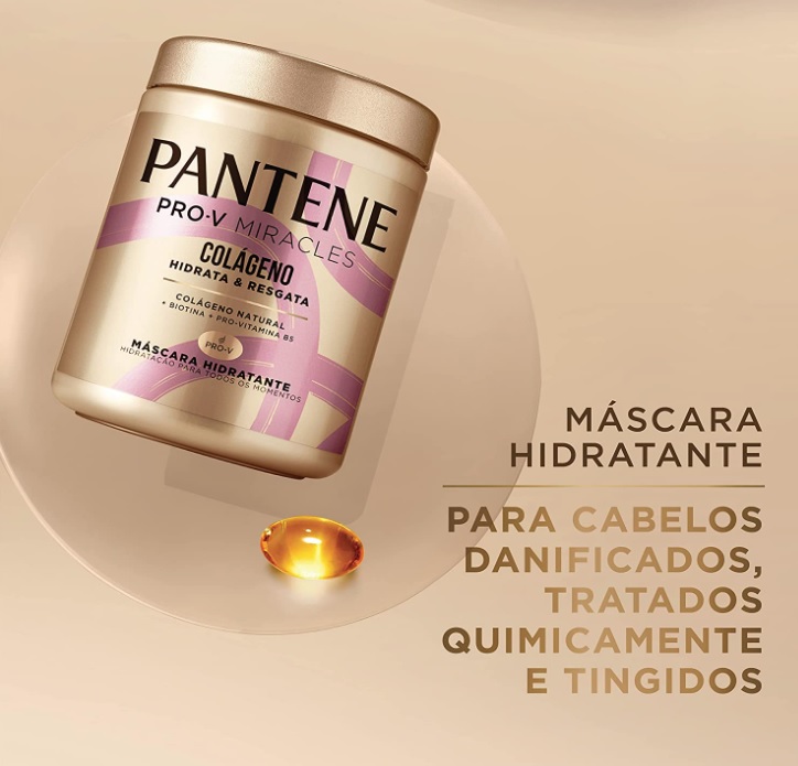 Máscara Hidratante Pantene Colágeno Hidrata e Resgata 550ml, Pantene