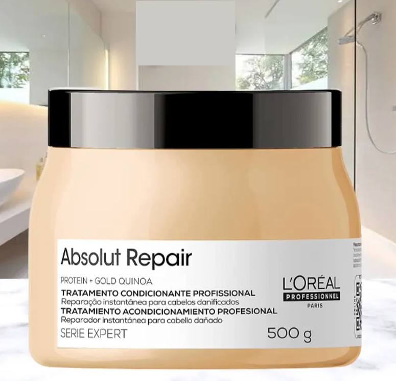 Máscara de Tratamento Reparadora Absolut Repair Gold Quinoa Serie Expert 500G, L´Oreal Professionnel Paris