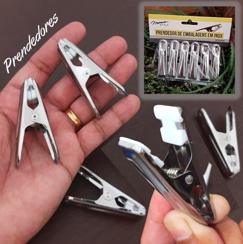 Mimo Style Jogo de 6 Prendedores de Embalagens em Inox