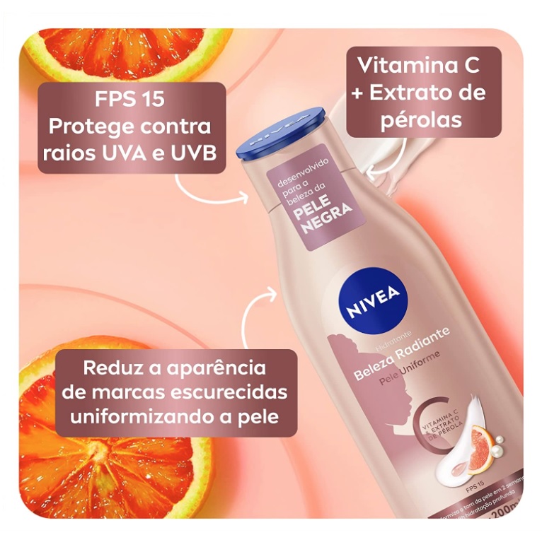 NIVEA Hidratante Corporal Beleza Radiante Pele Uniforme 200ml