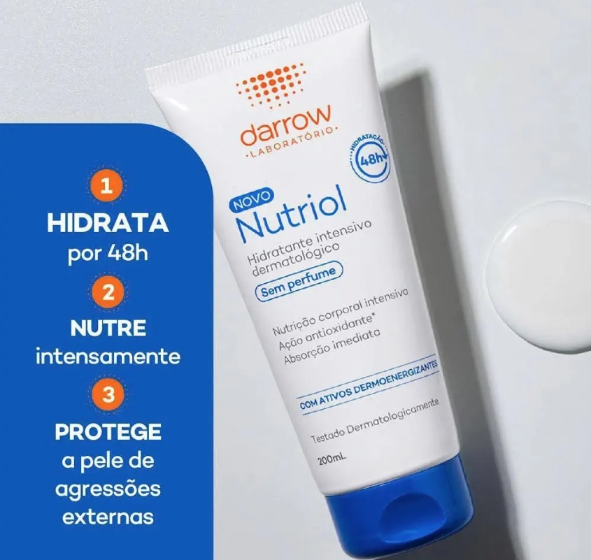 Nutriol Hidratante Intensivo Dermatológico. sem perfume, Darrow – 200ml