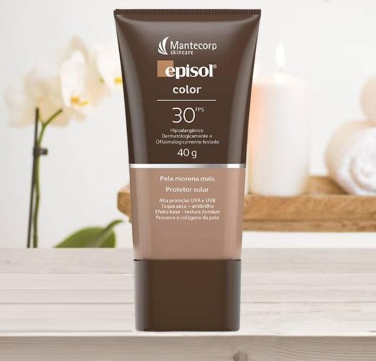 Protetor Solar Color Pele Morena Mais Fps 30, 40G, Episol, Mantecorp Skincare
