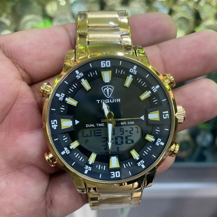 Relógio Masculino Tuguir AnaDigi TG1815 – Dourado e Preto