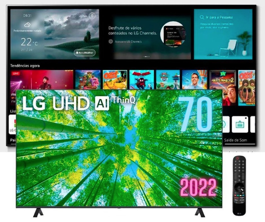 Smart TV 70” 4K LED LG 70UQ8050 AI Processor – Wi-Fi Bluetooth HDR Alexa Google Assistente