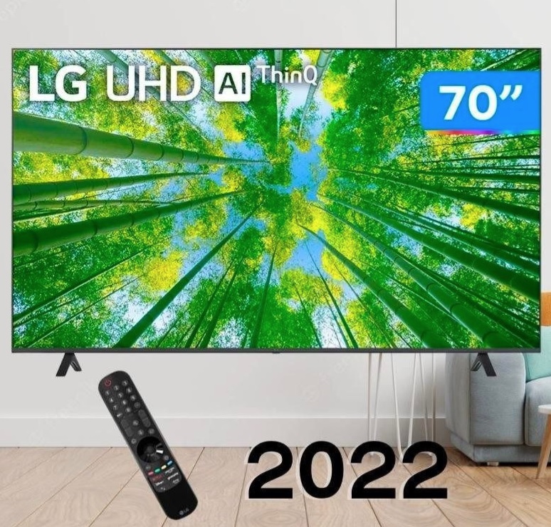 Smart TV 70″ LG 4K UHD 70UQ8050 WiFi, Bluetooth, HDR, Nvidia GEFORCE NOW, ThinQ AI, Smart Magic, Google, Alexa