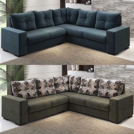 Sofá de Canto 5 Lugares Velveteen – Spazio Viero Móveis