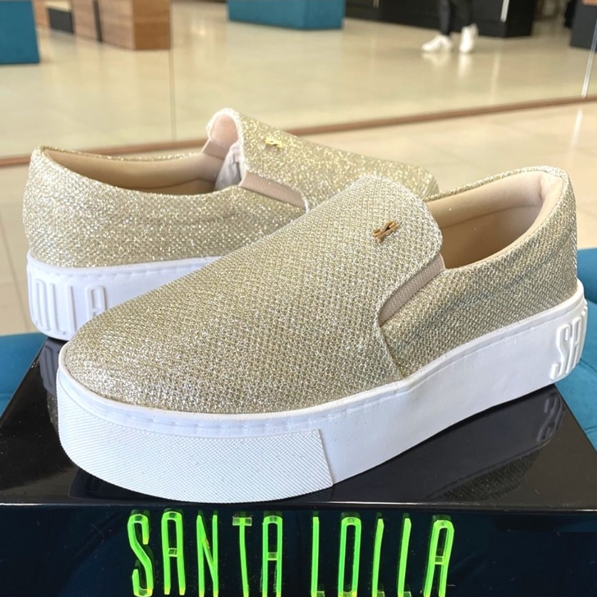 Tênis Flatform Santa Lolla Galaxxy Feminino Ouro
