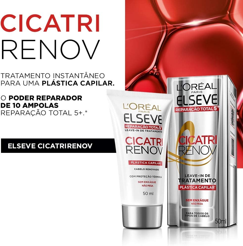L’Oréal Paris Elsève Creme Tratamento Leave in Cicatri Renov, Branco – 50ml
