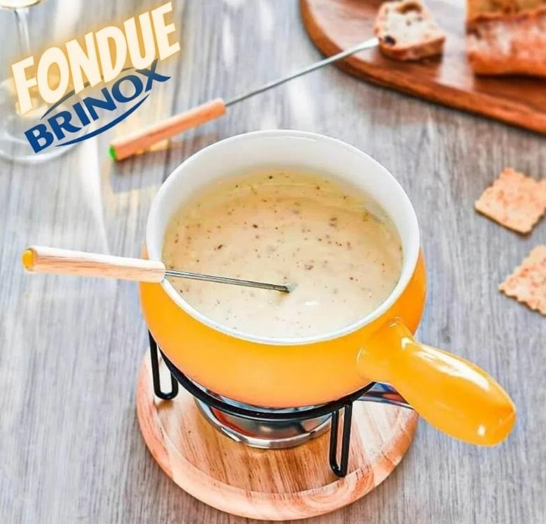 Aparelho de Fondue Cerâmica Brinox Amarelo – 9 Peças 1256/108