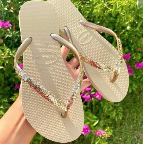 Chinelo Slim Glitter II, Havaianas, Feminino