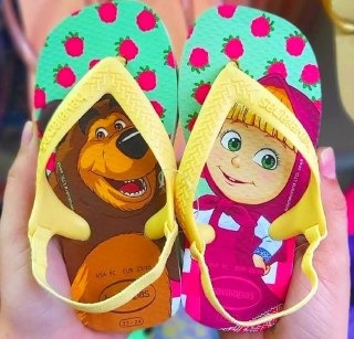Chinelo Baby Masha and the Bear, Havaianas, Bebê Unissex ( exceto 21 )
