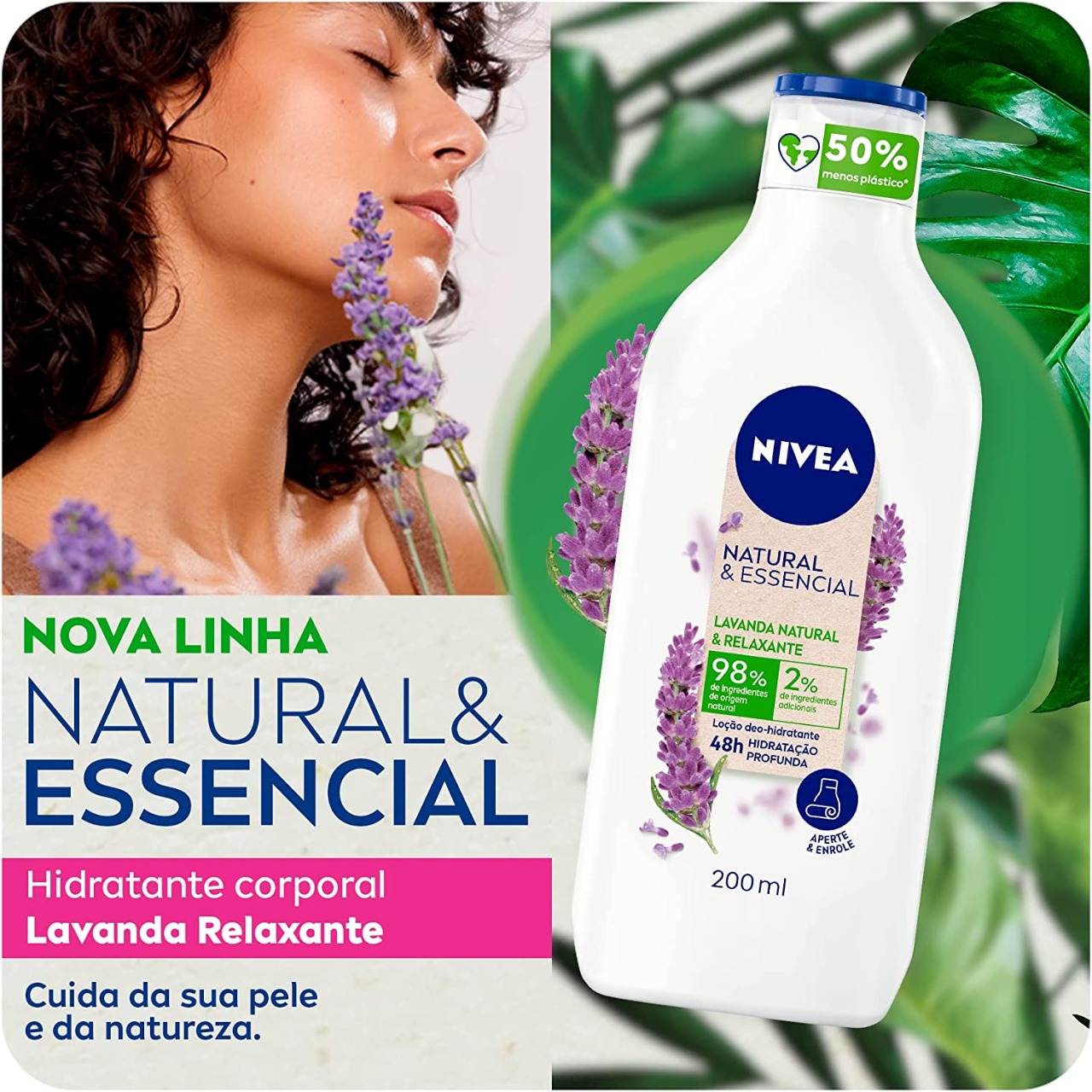 NIVEA Hidratante Corporal Natural&Essencial Lavanda Relaxante 200ml, Nivea