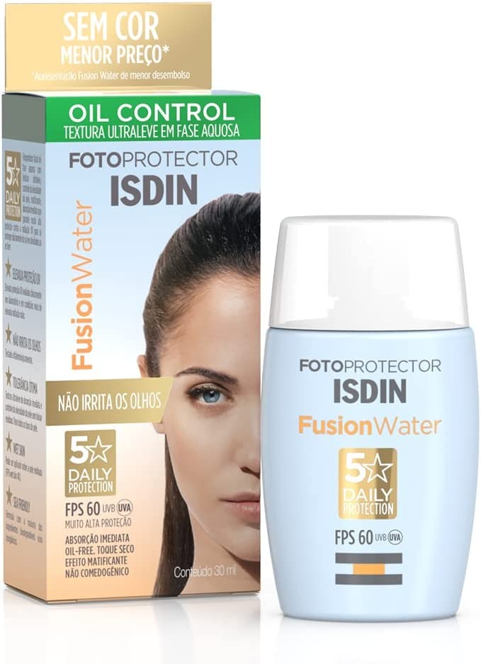Protetor Solar Facial ISDIN Fusion Water 5 Stars FPS 60 – 30ml