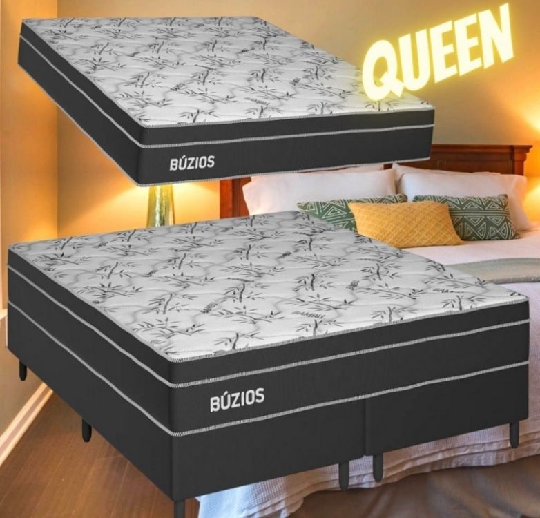 Cama Box Queen Size (Box + Colchão em Molas) – Plumatex Búzios