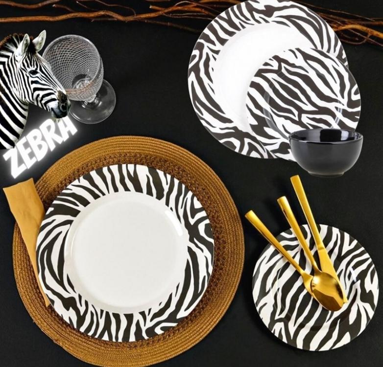 Aparelho de Jantar Zebra 18 Peças – La Cuisine