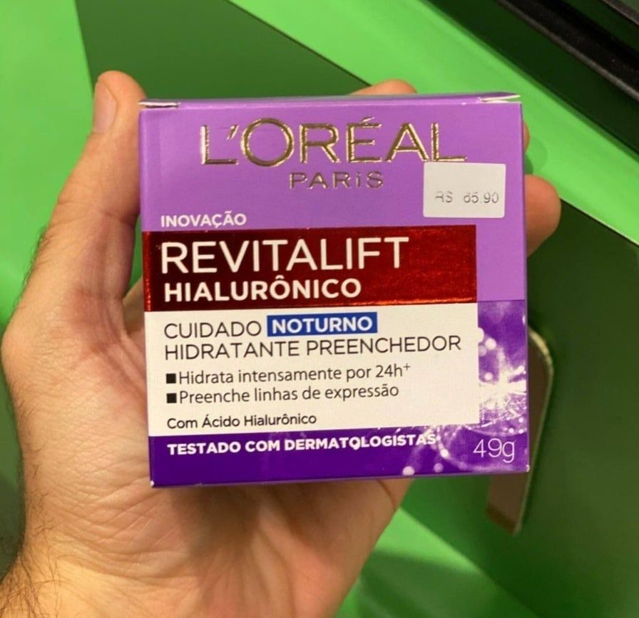 Creme Facial Anti-idade L’Oréal Paris Revitalift Hialurônico Noturno, 49g