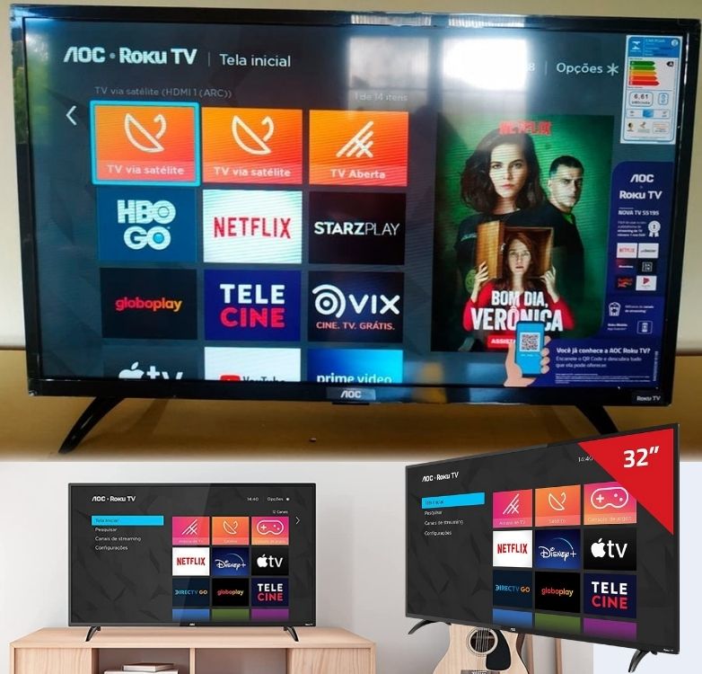 SMART TV AOC ROKU TV 32″ 32S5195/78G