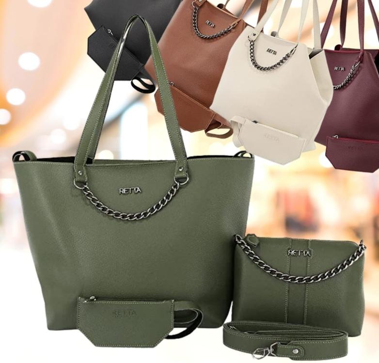 Bolsa Kit Feminina Sacola Necessarie e Porta Cartão Promoção Retta