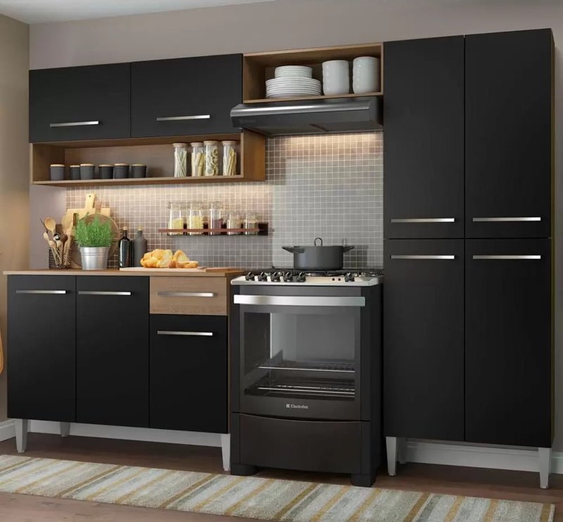Cozinha Compacta Madesa Emilly Pop Com Armário e Balcão