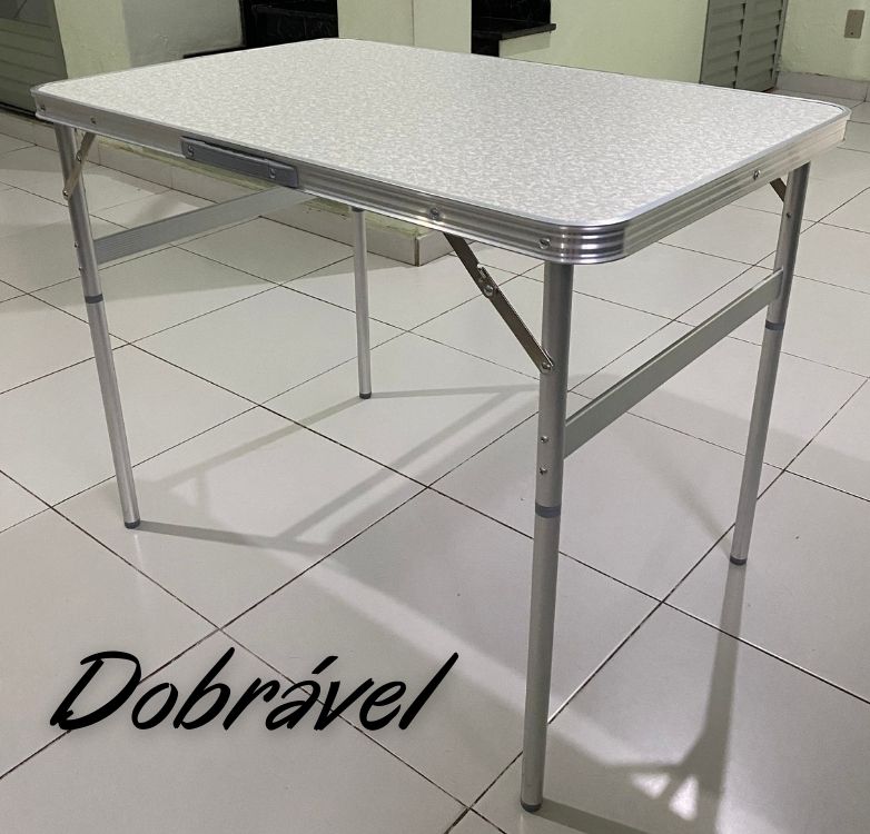 Mesa Dobrável De Alumínio Com Tampo De Mdf, 900 X 600 Mm Palisad