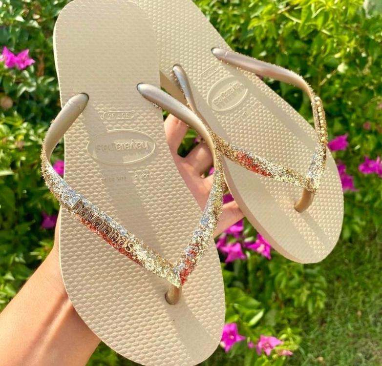 Chinelo Slim Glitter II, Havaianas, Feminino