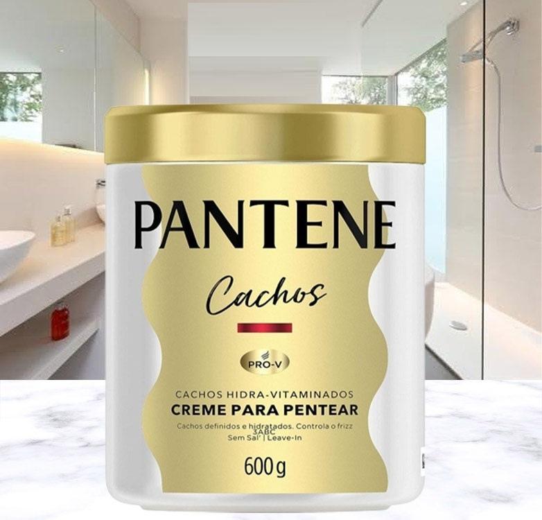 Pantene – Creme para Pentear Cachos, Cachos Hidra-Vitaminados, Cachos 3ABC, sem Sal, 600 ml