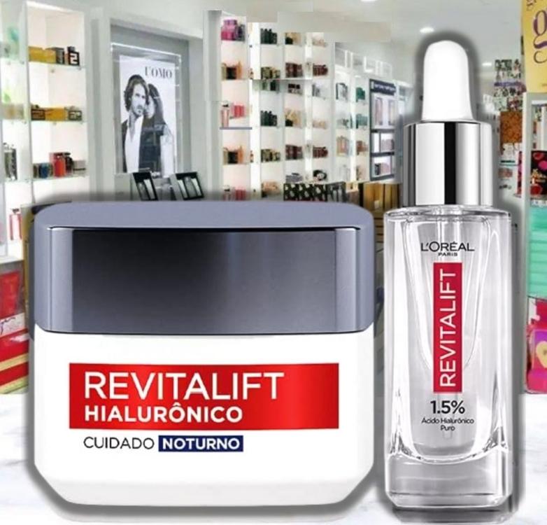 Kit Sérum Preenchedor Facial Anti-idade 30ml + Creme Facial Anti-Idade L’Oréal Paris Revitalift Hialurônico 49g