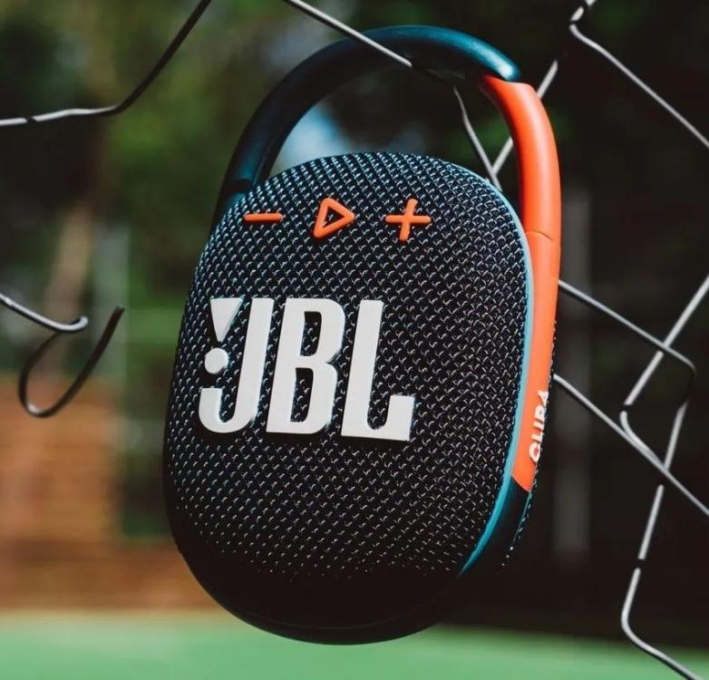 Caixa de Som Sem Fio JBL CLIP4 Black, Bluetooth, Preto e Laranja – JBLCLIP4BLKO